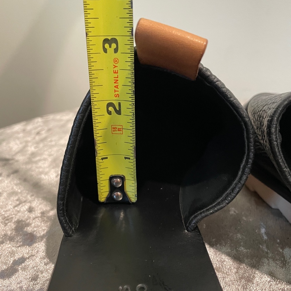MERCEDES CASTILLO “Teah” Black Pebbled Leather Platform Mules - RARE!!! - Picture 10 of 16